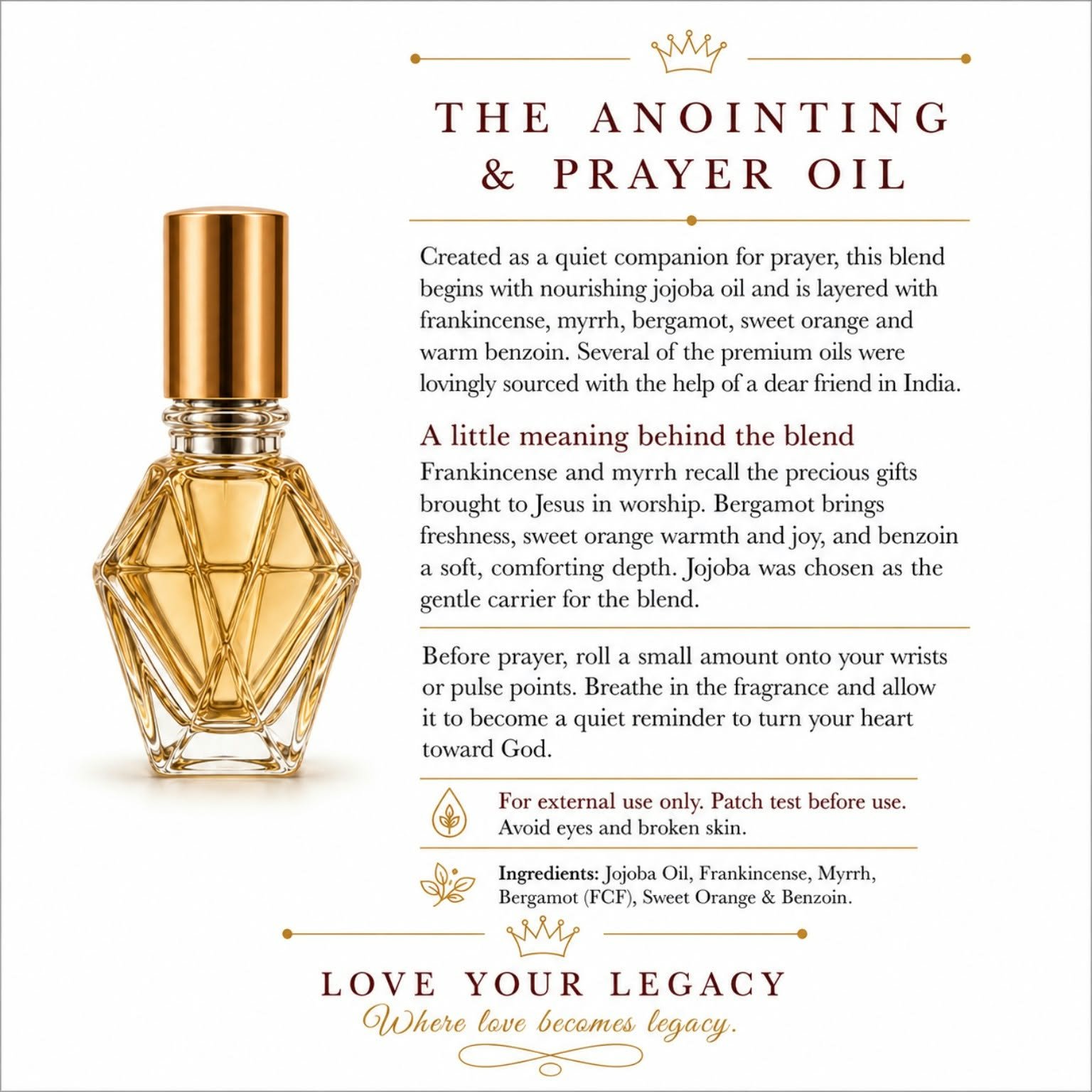 The Anointing and Prayer Oil card