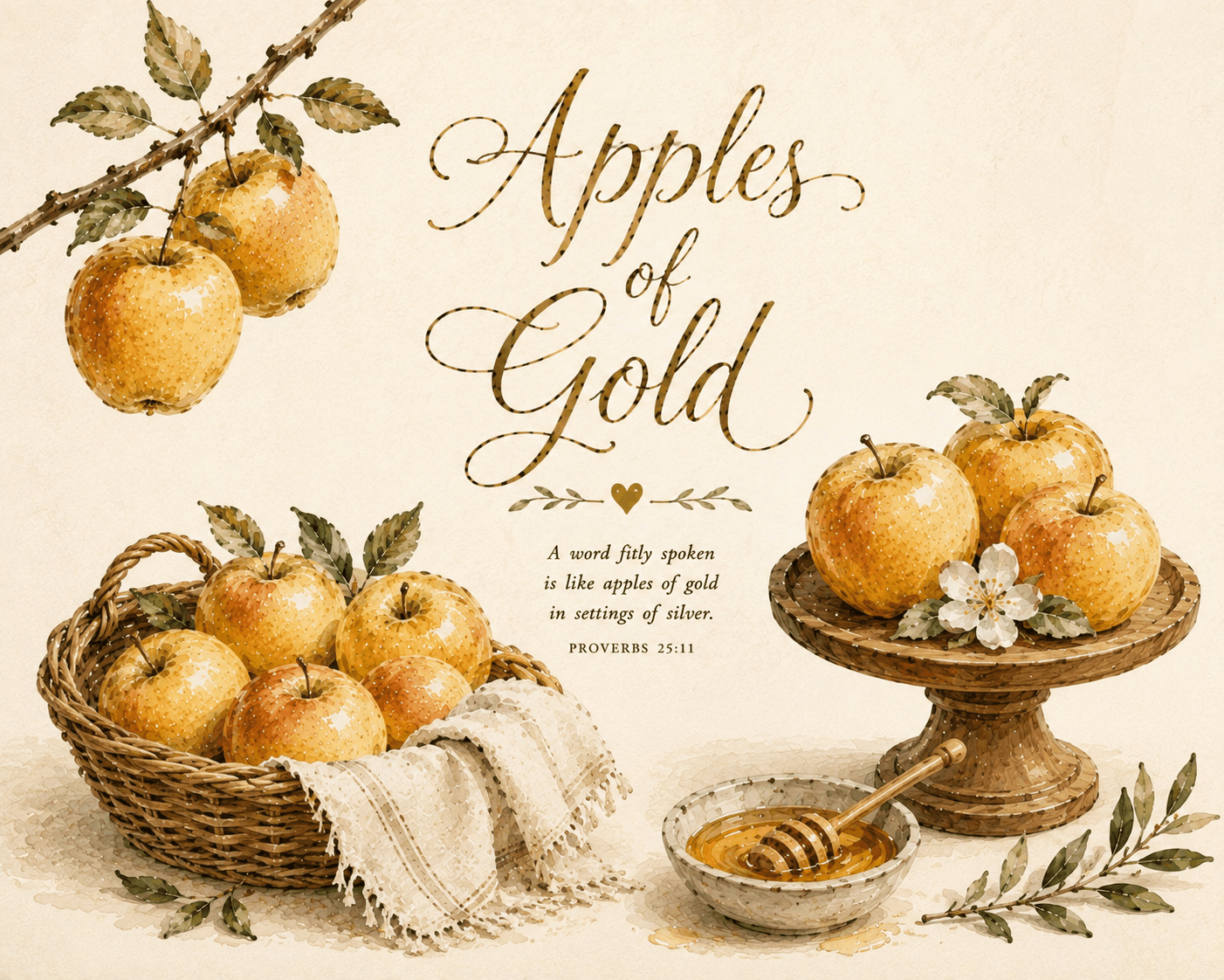 Apples of Gold scripture art card