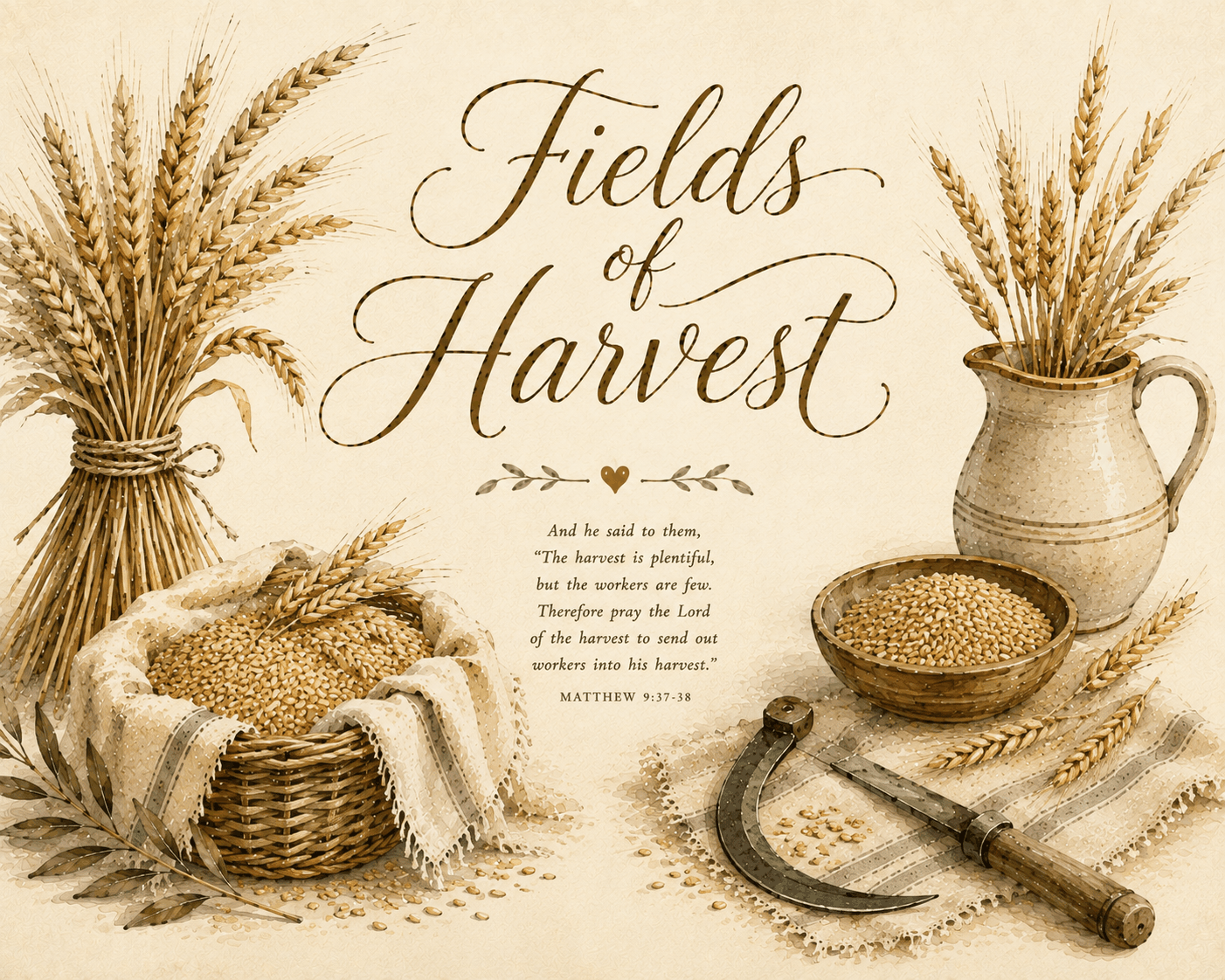 Fields of Harvest scripture art card