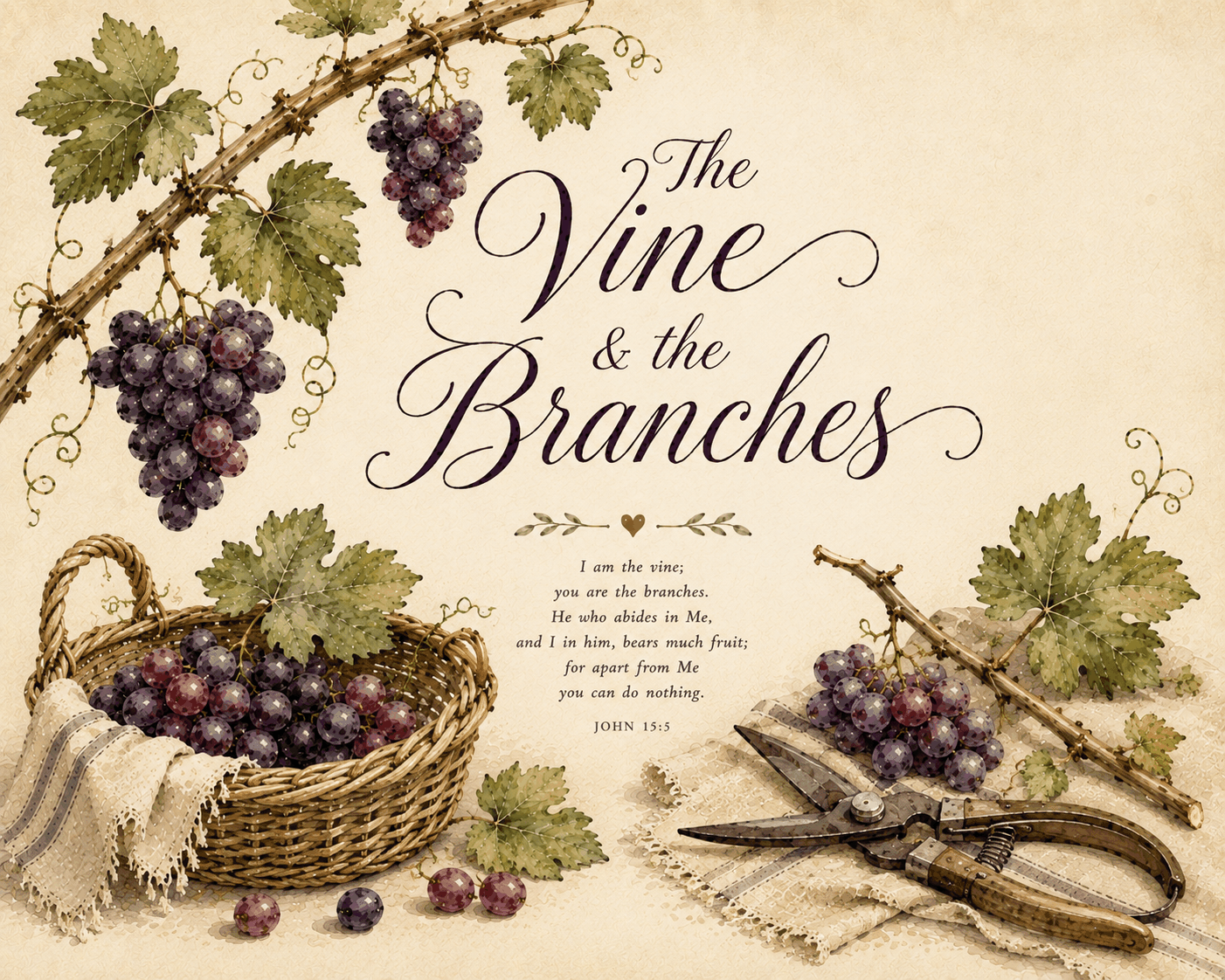 The Vine and the Branches scripture art card