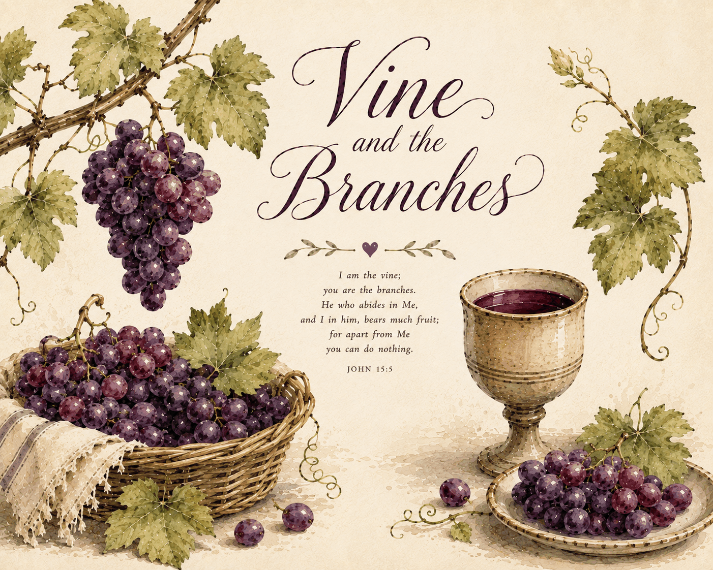 Vine and Branches scripture art card