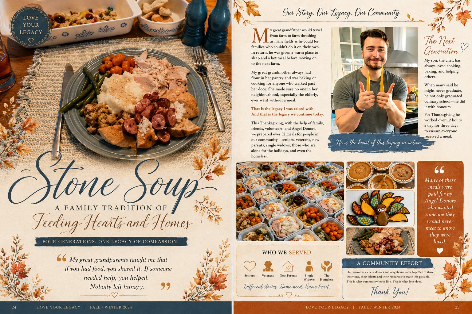 Stone Soup: a family tradition of feeding hearts and homes, the Thanksgiving spread from Love Your Legacy magazine