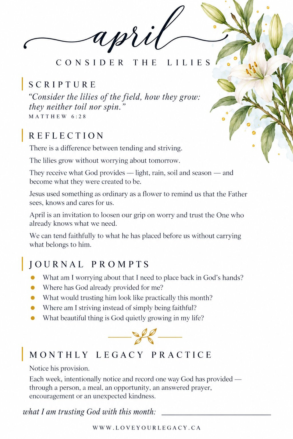 Consider the Lilies reflection tip-in preview